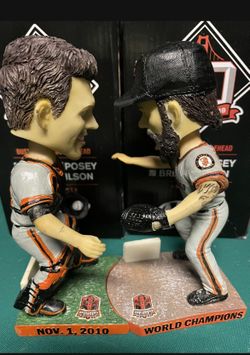 San Francisco Giants Buster Hugs Bobbleheads Posey Wilson Set NIB