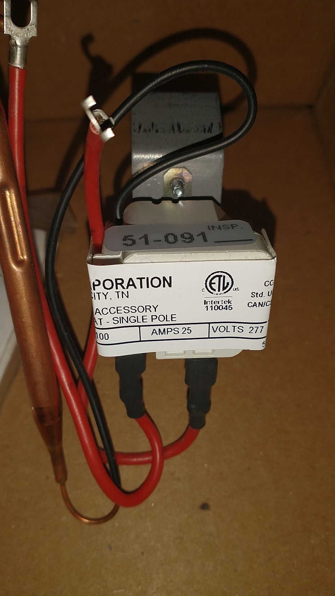 TPI Corporation Air Heater Thermostat