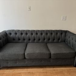 Gillie 82” Linen Rolled Arm Upholstered Sofa