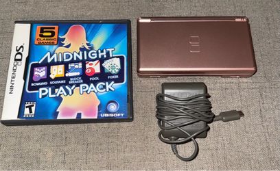 PINK NINTENDO DS LITE HANDHELD CONSOLE WITH VIDEO GAME & CHARGER