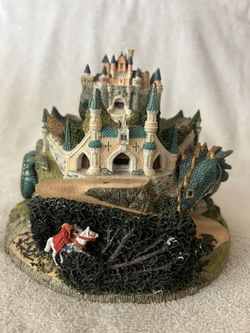 Miniature Medieval Castle And Dragon Home Decor