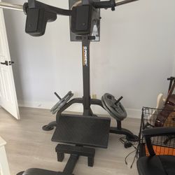 Powertec Workbench LeverGym with Leg Press + 4x45lb Plates - Great Condition!