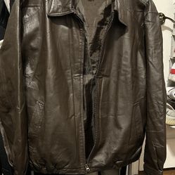 Brown and Black Leather Jacket