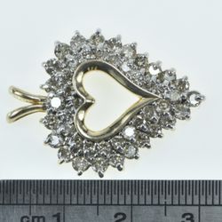 1.00 Ctw Diamond Heart Necklace On 14k Gold Chain