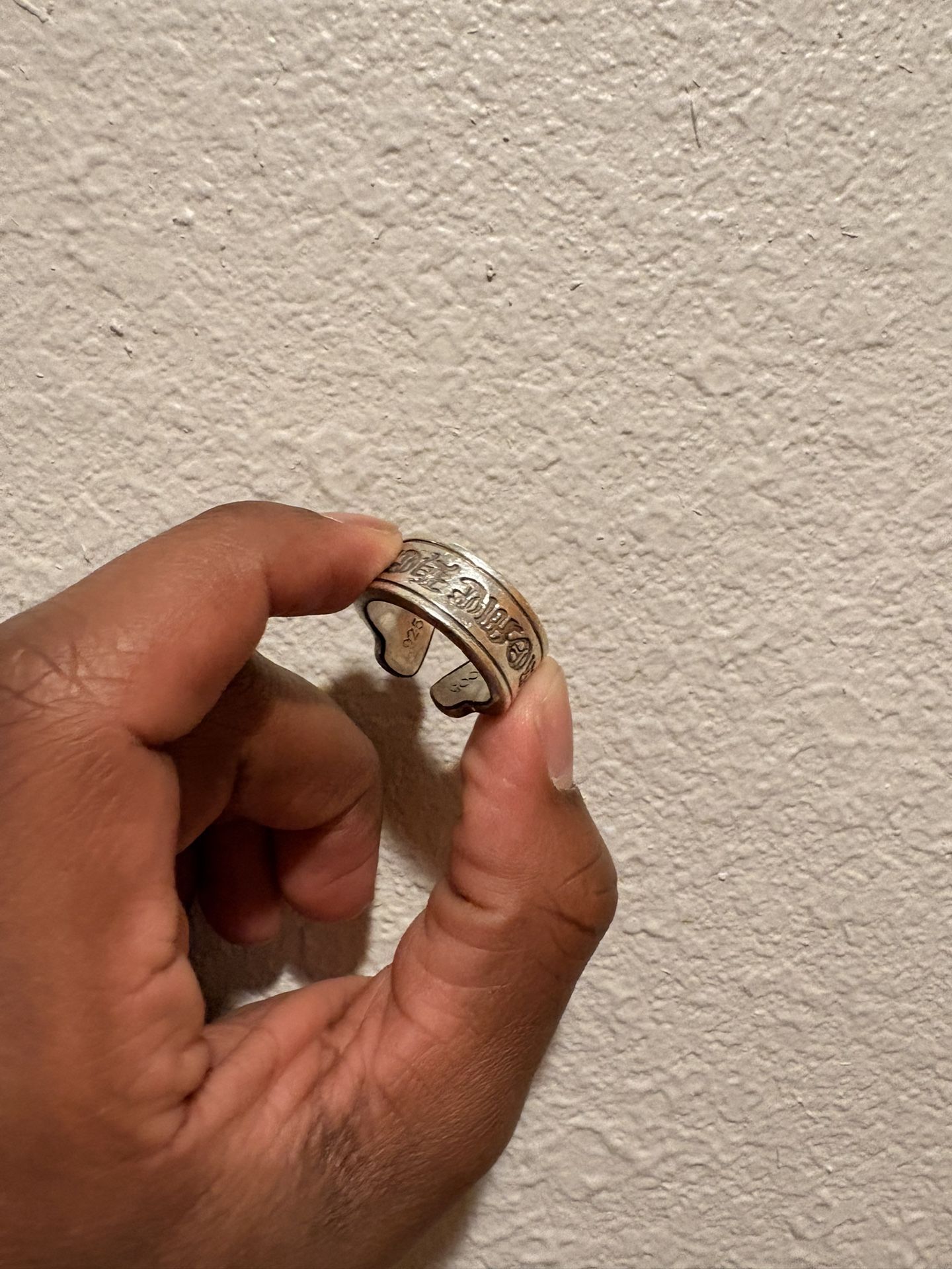 Chrome Hearts Scroll Label Ring