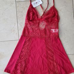 New Womens Red Nighty Size M 