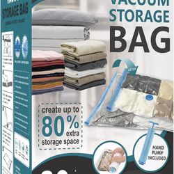 30 Pack Space Saver Bags (6 Jumbo/6 Large/6 Medium/6 Small/6 Roll) Compression Storage Bags for Comforters and Blankets, Vacuum Sealer Bags for Clothe