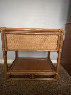 Rattan/wicker side table