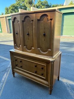 Vintage Wood Chest on Chest Dresser