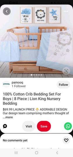 New 100% Cotton Crib Bedding Set For
Boys | 8 Piece | Lion King Nursery
Bedding
