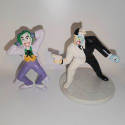 pair of Vintage Applause PVC figures DC Joker and Harvey Dent Two-Face 