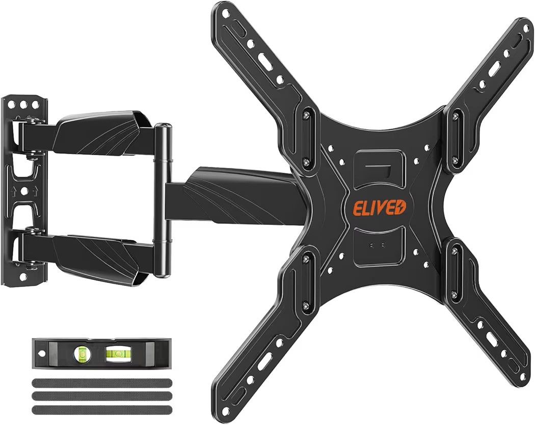 ELIVED UL Listed TV Wall Mount for Most 26-60 Inch TVs, Swivel and Tilt Full Motion TV Mount with Single Stud Perfect Center Design, Wall Mount Bracke