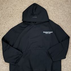 Fear of God Grey Essentials hoodie  Black Color way 