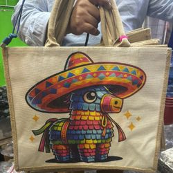 Grocery Tote Bag – Mexican Piñata Design
