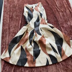 H&M Sleeveless Fit & Flare Dress – Retro Abstract Print