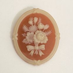 Flower Cameo Brooch