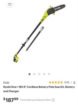 Ryobi One+ 18V 8" Cordless Pole Saw