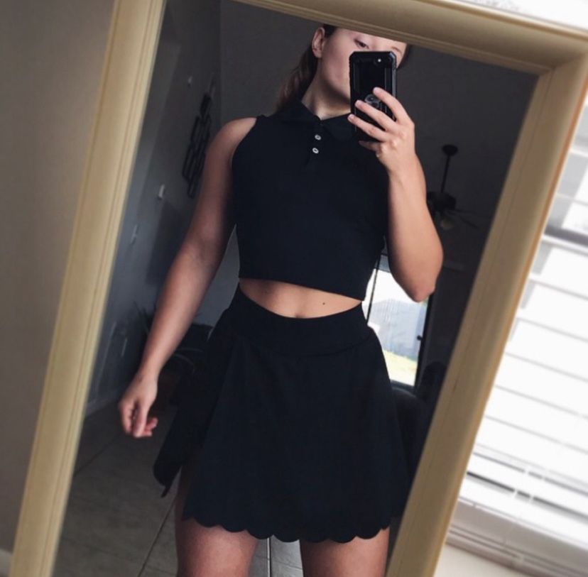 Set Of Tennis Skirt And Crop Top