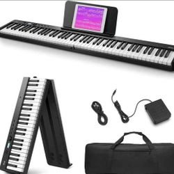 Eastar EP-10 Beginner Foldable I Digital pianO Key Full size N Semi Weighted Keyboard., Bluetooth