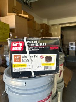 Grip-Rite 3-1/4 in. x 0.120 in. 15° Wire Collated Vinyl Coated Smooth Shank Coil Framing Nails