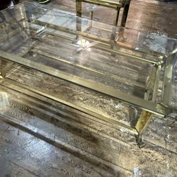 2 Pc Gold Table Table Set