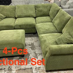 New Sage Corduroy Sectional Set (Finance and Delivery)