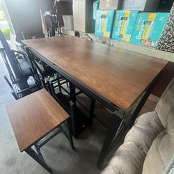 Table And 4 Stool Chairs 