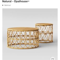 Boho Rattan Jewel Round Coffee and Side Table Set Natural Opalhouse for Sale in Humble TX OfferUp