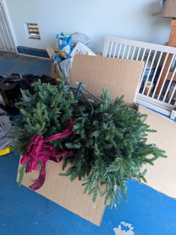 Artificial Christmas tree with lights