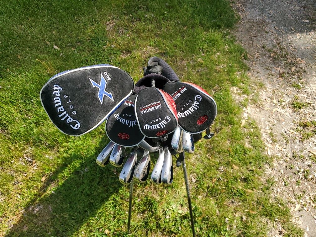 Golf Clubs And Bag, Shoes If They Fit.