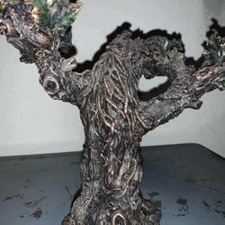 ACCENT TABLE FATHER TREE LEAVE LEAF MOTHER EARTH MAN BEARD ODEN CANDLE STICK DISPLAY HOLDER SCULPTURE