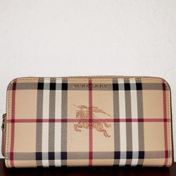 New Authentic Burberry Elmore House Check Wallet Mid Camel
