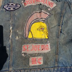 1950's Motorcycle Club Levi Big E Vest With Patches Rare Club