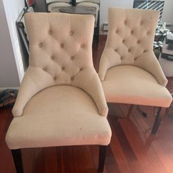 Sand Color Upholstered Dining Chairs – Set of 4 $550