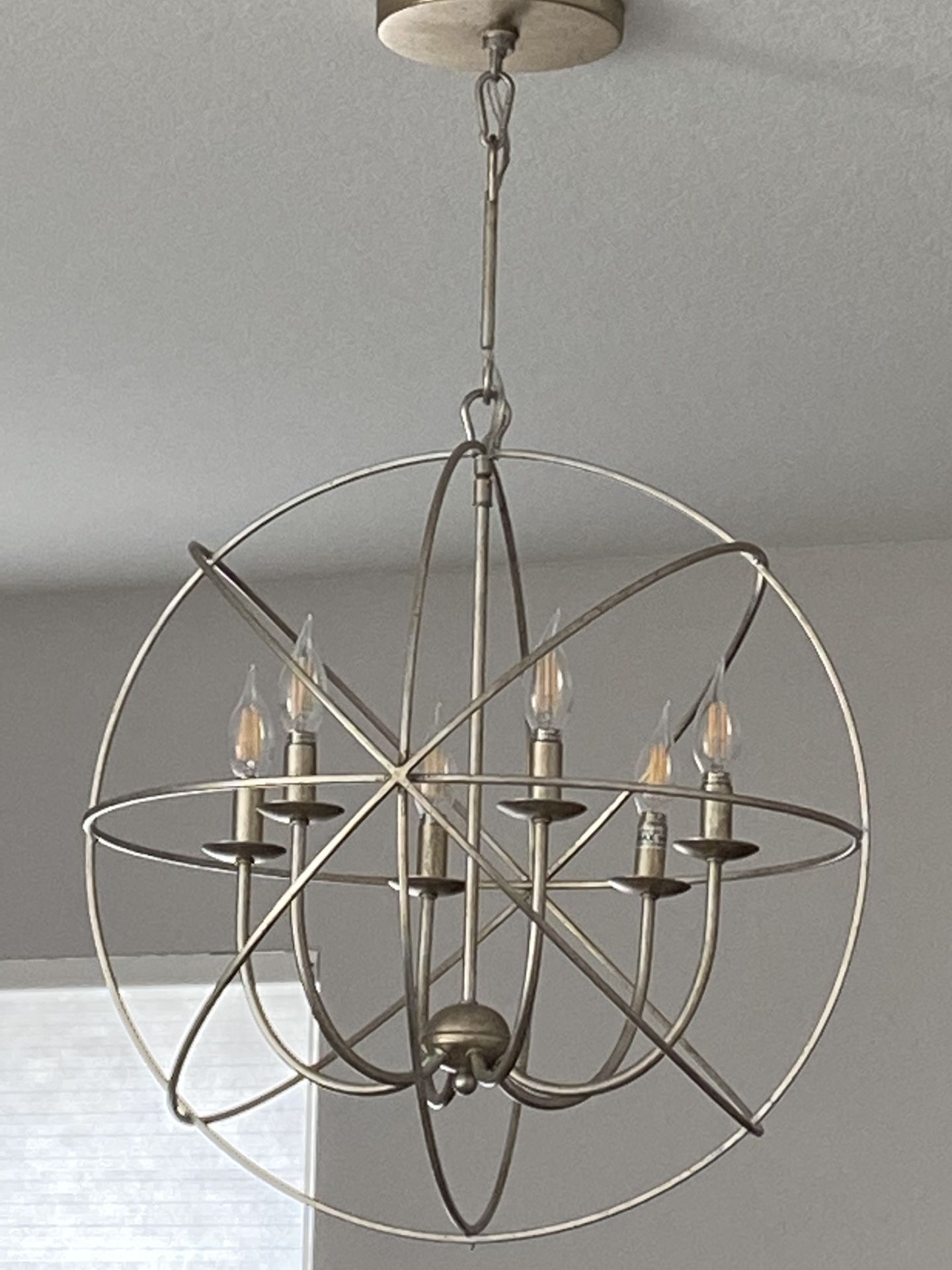 Z Gallerie Eclipse 6 arm chandelier 22”