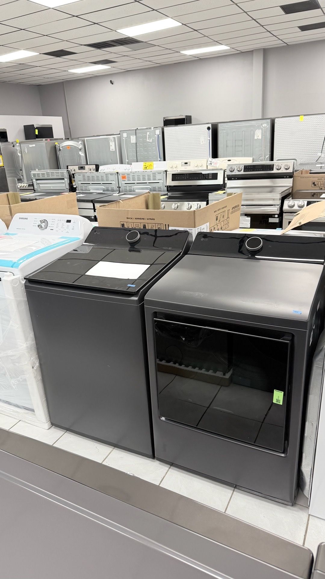 LG TOP LOAD WASHER AND DRYER