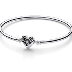 Pandora Moments Heart & Butterfly Bangle Bracelet