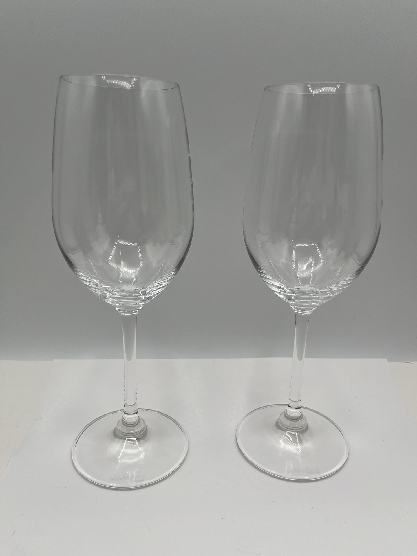 MARQUIS Waterford Crystal Wine Glasses. Signed. Set Of 2 Pieces