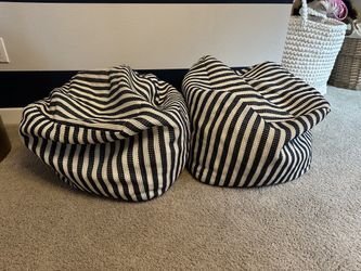 Striped poufs/ Ottoman/ Footstools