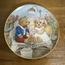 First Anniversary By Patricia Brooks 8.25” Decorative Dinner Plates Art Fine China Display Porcelain Food The Franklin Mint Heirloom Collection