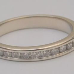 14k white gold diamond band ring preowned channel set diamond band size 6