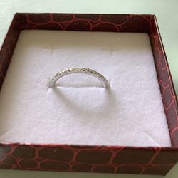 Sterling Silver Cubic Zirconia Thin Line Ring 