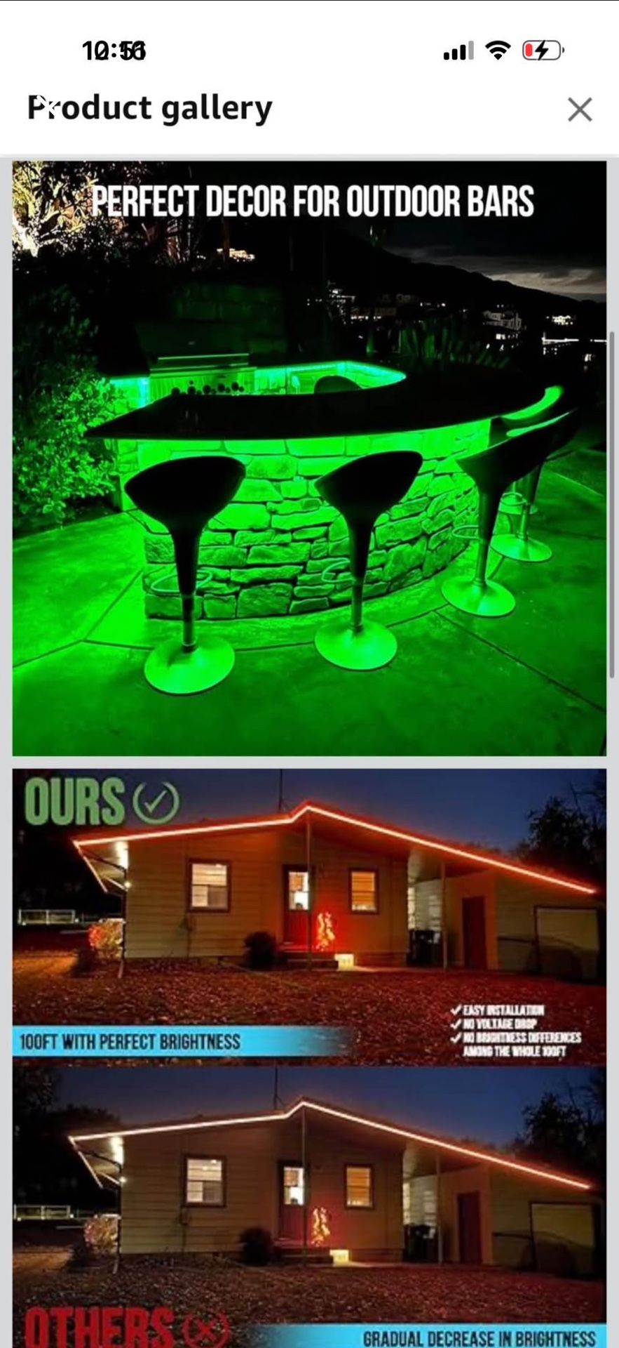 100ft IP68 Outdoor Led Strip Lights Waterproof with RF Remote & Bluetooth Music Sync App Control, Lo