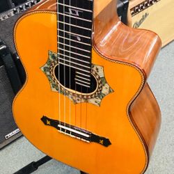 Electric Requinto Guitar Hecho A Mano Con Caja Dura