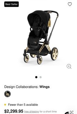 Cybex Priam Stroller – Black & Gold (like new)