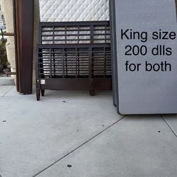 King Size Bed With Mattress Excellent Condition