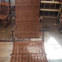 Antique Wicker Folding Chair 