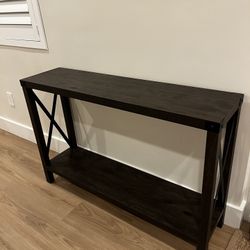 Dark Wood Entryway Console Table - 46”L x 11”W x 30”H