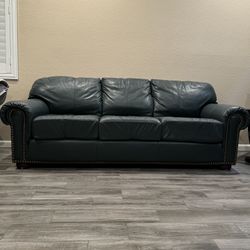 TEAL BEAUTIFUL Leather Couch