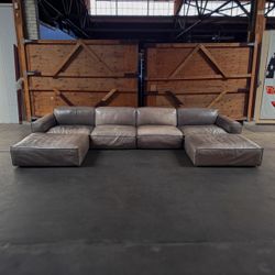 RH COMO LEATHER MODULAR COUCH SECTIONAL